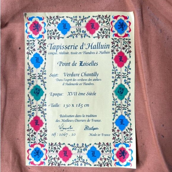 Authentic Vedure Chantilly French Silk Screen tapestry
4ftX5ft101/2 - Picture 11 of 14